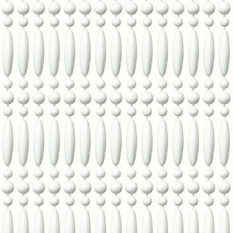 Vliegengordijn op maat: kralen recht wit